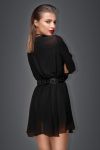 Noir Handmade Chiffon Minidress with Choker F150