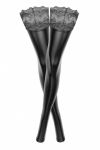 Noir Handmade F135 Powerwetlook Stockings with Siliconed Lace Superstar