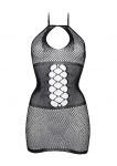Le Désir Peek-A-Boo Fishnet Dress Black